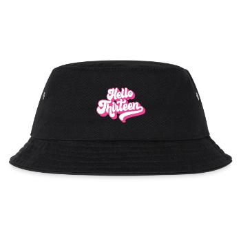 Geschenk zum 13. Geburtstag, Hallo Dreizehn, 13 Jahre - Kinder Bucket Hat - Schwarz - Vorne