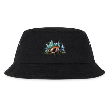 Camping atmosphere. A retro adventure. - Kids’ Bucket Hat - black - Front