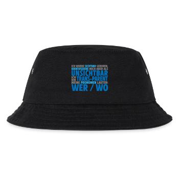 Unsichtbar Transparent Wer Wo | Farben änderbar - Kinder Bucket Hat - Schwarz - Vorne