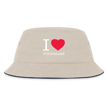 I LOVE STYRIA - Kids’ Bucket Hat - ecru/navy - Front