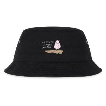 my english is under all pig lustiger spruch - Kinder Bucket Hat - Schwarz - Vorne
