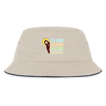 Je dis à papa drôle Jésus Meme Dieu Religieux - Bob Enfant - blanc cassé/bleu marine - Devant