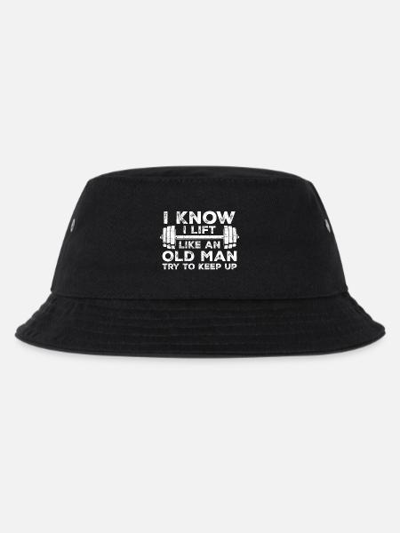 Ich weiß, dass ich hebe wie ein alter Mann, der versucht, Schritt zu halten | Fitnessstudio - Kinder Bucket Hat - Schwarz