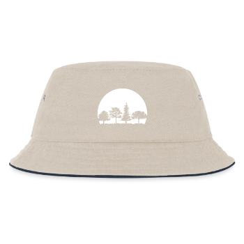 Forest, Moon, Mixed Forest, Nature, Oak, Beech, Birch, Spruce - Kids’ Bucket Hat - ecru/navy - Front