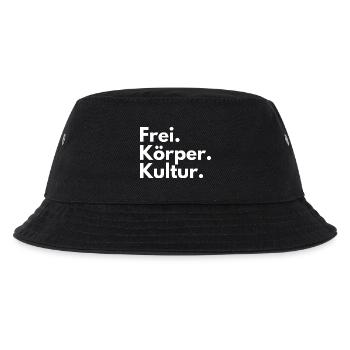FKK Freikörperkultur Nudismus Naturismus Spruch - Kinder Bucket Hat - Schwarz - Vorne