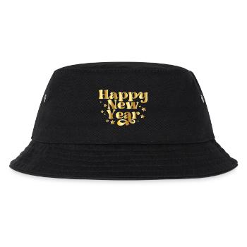 Happy New Year – Silvester Design mit Sternen - Kinder Bucket Hat - Schwarz - Vorne