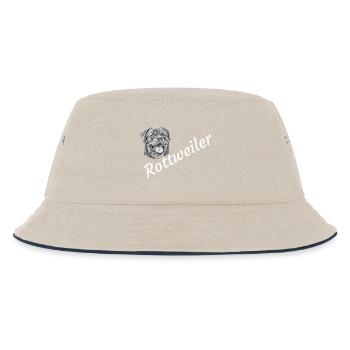 Rottweiler ,Hunde, Hundekopf, Wachhund, Rassehund, - Kinder Bucket Hat - Natur/Navy - Vorne