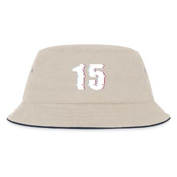 15 Fifteen Number Effect Distorted Number - Kids’ Bucket Hat - ecru/navy - Front