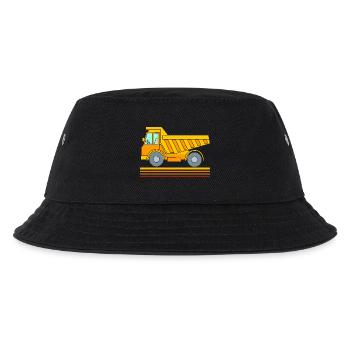 Bauwagen Baustelle Fahrzeug Kindergeburtstag - Kinder Bucket Hat - Schwarz - Vorne