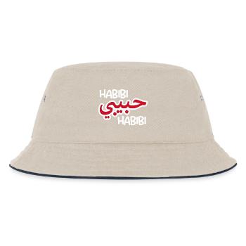 Habibi (dunkel) - Kinder Bucket Hat - Natur/Navy - Vorne