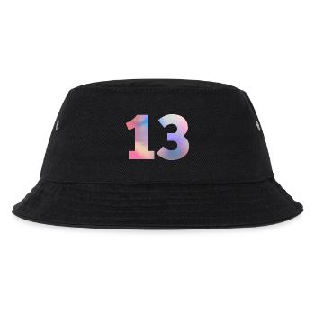 Bunte Zahl 13 - Kinder Bucket Hat - Schwarz - Vorne