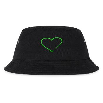 Herz grün Geschenkidee hellgrün - Kinder Bucket Hat - Schwarz - Vorne