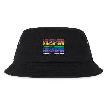 Rainbow Regenbogen Lesbe Pride LGBTQ - Kinder Bucket Hat - Schwarz - Vorne