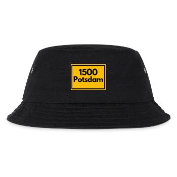 Ortsschild - damals Retro alte PLZ 1500 Potsdam - Kinder Bucket Hat - Schwarz - Vorne