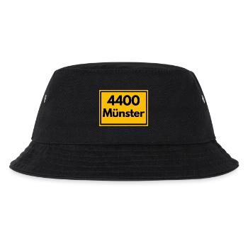 Ortsschild - damals Retro alte PLZ 4400 MÜNSTER - Kinder Bucket Hat - Schwarz - Vorne