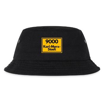 Ortsschild - damals alte PLZ 9000 Karl Marx Stadt - Kinder Bucket Hat - Schwarz - Vorne