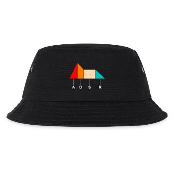 ADSR Sound Hüllkurve Synthesizer Envelope Klang - Kinder Bucket Hat - Schwarz - Vorne