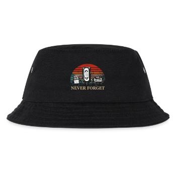 Retro Kassetten-Trio mit Never Forget Theme - Kinder Bucket Hat - Schwarz - Vorne