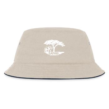 Safari and white elephant - Kids’ Bucket Hat - ecru/navy - Front