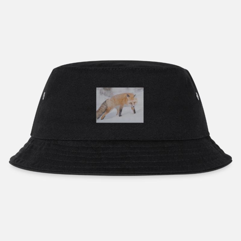 geometric fox - Kids’ Bucket Hat - black