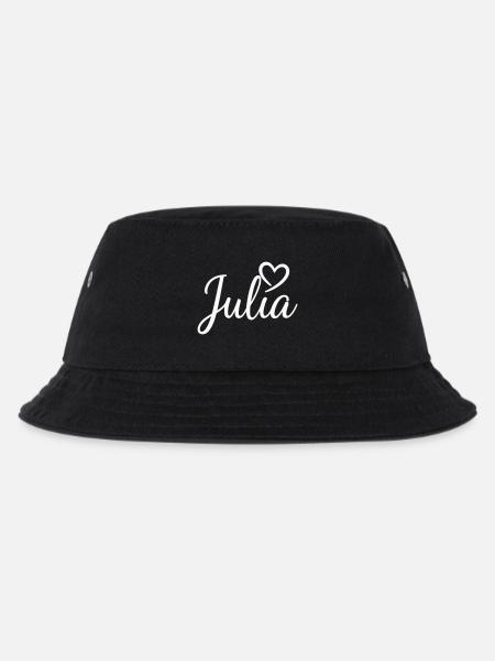 Julia Namensschrift mit Herz - Kinder Bucket Hat - Schwarz