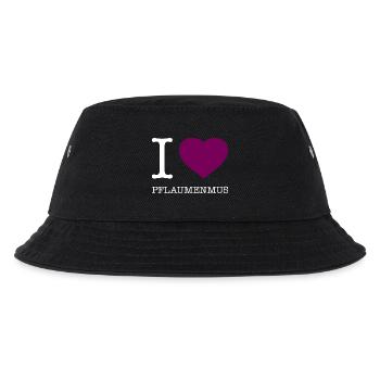 I love Pflaumenmus - Kinder Bucket Hat - Schwarz - Vorne