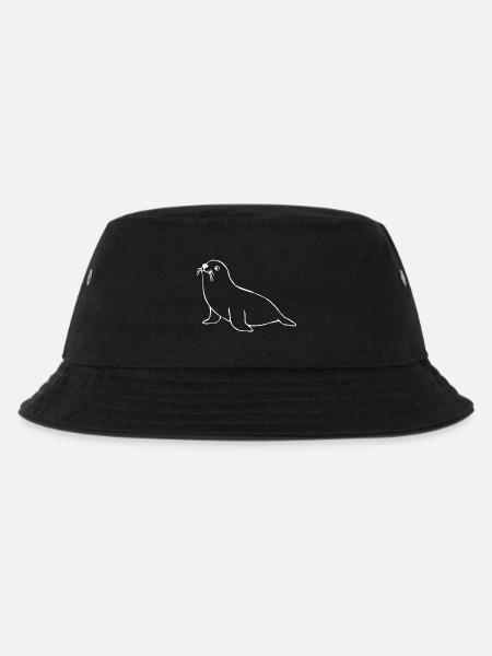 Seehund Robben T-shirt Geschenk Norddeutschland - Kinder Bucket Hat - Schwarz