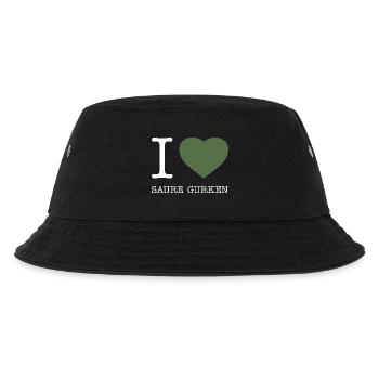 I love Saure Gurken - Kinder Bucket Hat - Schwarz - Vorne