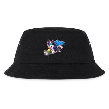 Superheld Corgi Mit Tennisball Und Umhang - Kinder Bucket Hat - Schwarz - Vorne