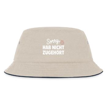 sorry didn't listen distracted anti social - Kids’ Bucket Hat - ecru/navy - Front