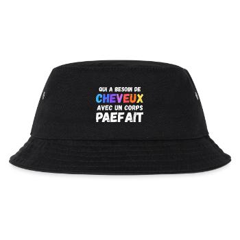 Man Humour Bald Gift Man Humour Joke Baldness - Kids’ Bucket Hat - black - Front
