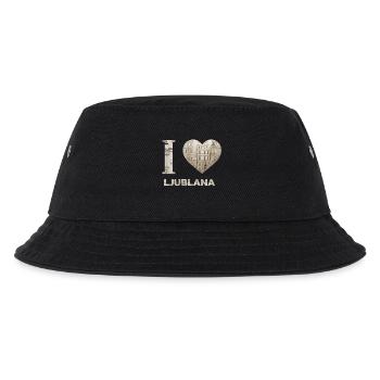 I Love Ljubljana – Architectural City Design - Kinder Bucket Hat - Schwarz - Vorne