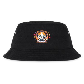 Gaming Katze – Lustiger Zocken Spruch - Kinder Bucket Hat - Schwarz - Vorne