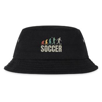 Fußball Evolution | Soccer Evolution - Kinder Bucket Hat - Schwarz - Vorne