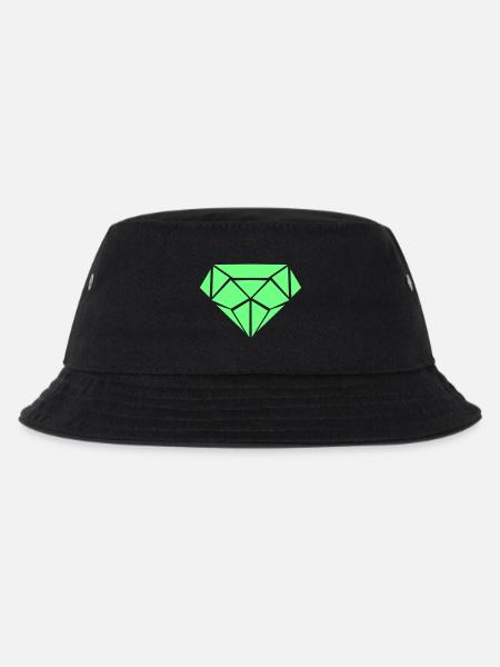 Grüner Diamant Geometrie - Kinder Bucket Hat - Schwarz