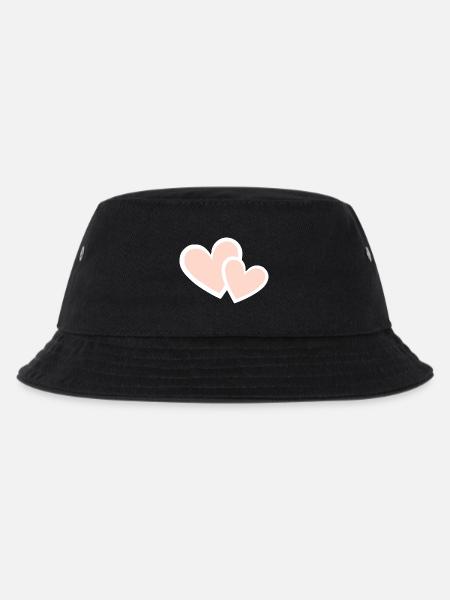 Valentinstag Pink Heart, Valentinstag - Kinder Bucket Hat - Schwarz