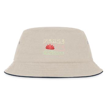 Frieden Liebe Massage Lotus - Kinder Bucket Hat - Natur/Navy - Vorne