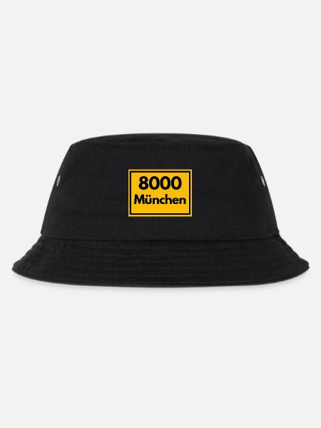 ALTE POSTLEITZAHL PLZ RETRO 8000 MÜNCHEN BAYERN - Kinder Bucket Hat - Schwarz
