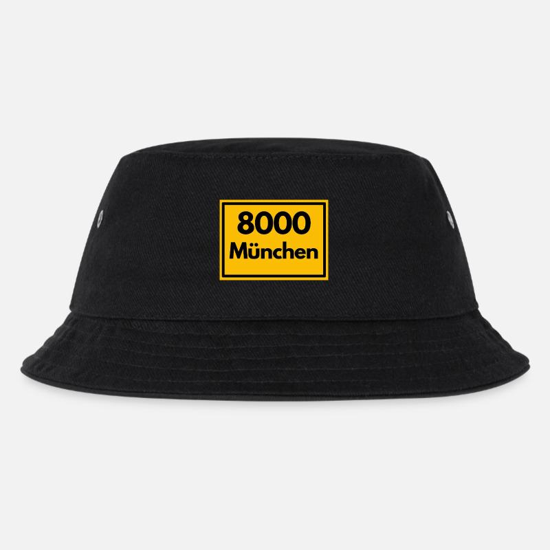ALTE POSTLEITZAHL PLZ RETRO 8000 MÜNCHEN BAYERN - Kinder Bucket Hat - Schwarz