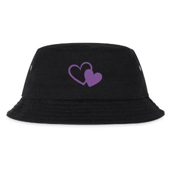 Cœur violet deux cœurs violets cadeau - Bob Enfant - noir - Devant