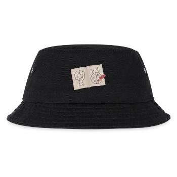 Baum und Marienkäfer Doodle Skizze - Kinder Bucket Hat - Schwarz - Vorne