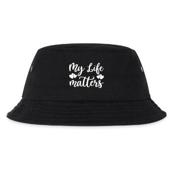 Mein Leben zählt Herzen - Kinder Bucket Hat - Schwarz - Vorne