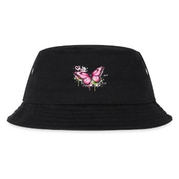 Schmetterling Graffiti Street Art  - Kinder Bucket Hat - Schwarz - Vorne