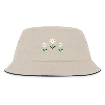 April-Geburtsblütenblümchen Cottagecore - Kinder Bucket Hat - Natur/Navy - Vorne