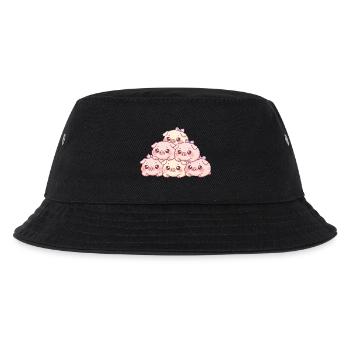 Cuddly piggy pyramid - Kids’ Bucket Hat - black - Front