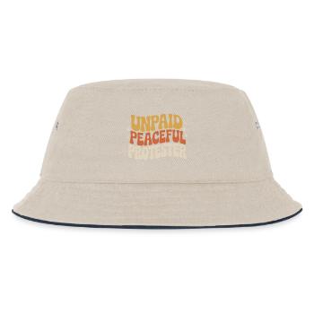 Unpaid Peaceful Protester Activist Saying Demo - Kids’ Bucket Hat - ecru/navy - Front
