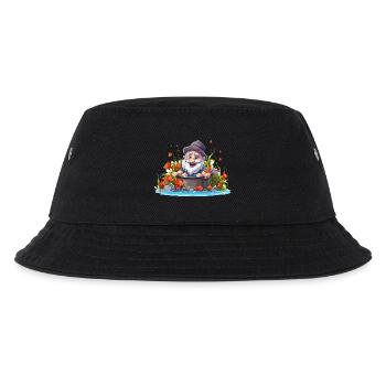 Gnom im Badetopf am Teich - Kinder Bucket Hat - Schwarz - Vorne