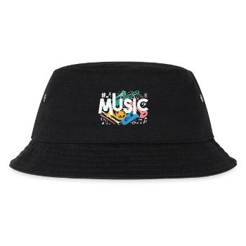 Farbenfrohe Musikmotive - Kinder Bucket Hat - Schwarz - Vorne
