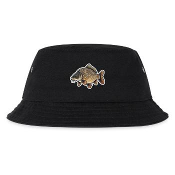 Minimalistisches Karpfenfischen-Design Sauberer Angler-Stil - Kinder Bucket Hat - Schwarz - Vorne