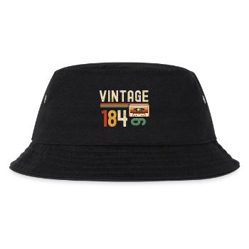 Vintage-Retro-Kassette aus den 80ern - Kinder Bucket Hat - Schwarz - Vorne